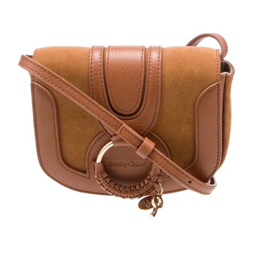See By Chloe Small Brown Suede & Leather Crossbody Bag